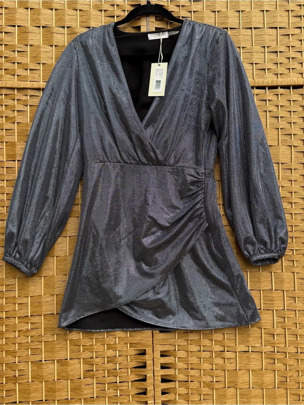 Ramy Brook Bony Dress Metallic V-Neck Dress Women’s Small NWT